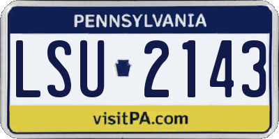 PA license plate LSU2143