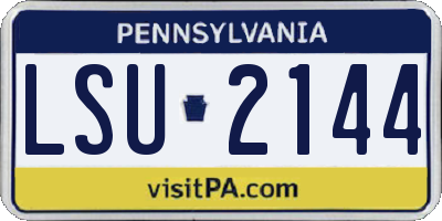 PA license plate LSU2144