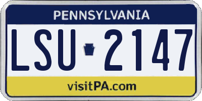 PA license plate LSU2147