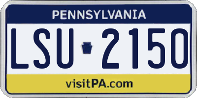 PA license plate LSU2150