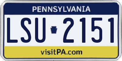 PA license plate LSU2151