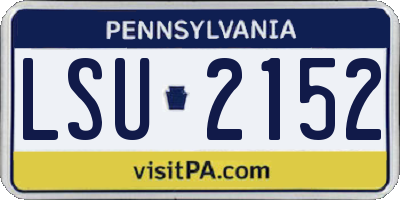 PA license plate LSU2152