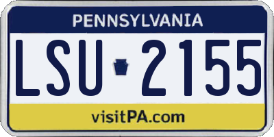 PA license plate LSU2155
