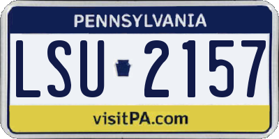 PA license plate LSU2157