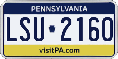 PA license plate LSU2160