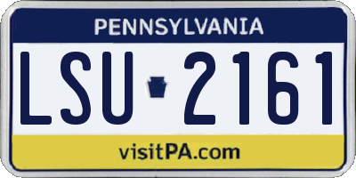 PA license plate LSU2161
