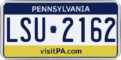 PA license plate LSU2162