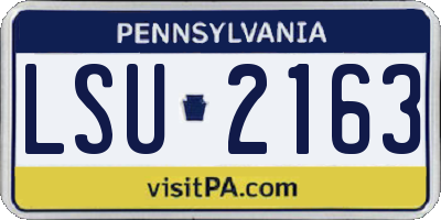 PA license plate LSU2163