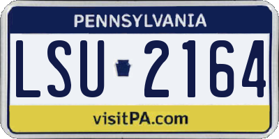 PA license plate LSU2164