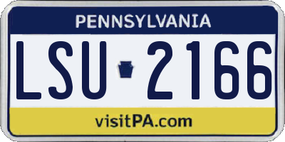 PA license plate LSU2166