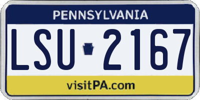 PA license plate LSU2167