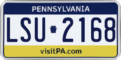 PA license plate LSU2168