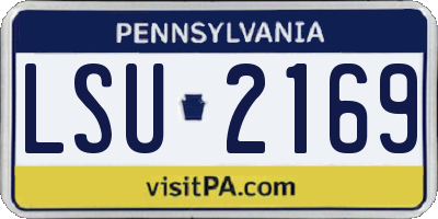 PA license plate LSU2169