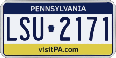 PA license plate LSU2171