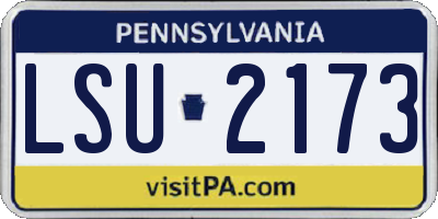 PA license plate LSU2173