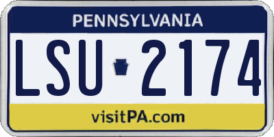 PA license plate LSU2174
