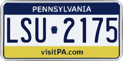 PA license plate LSU2175