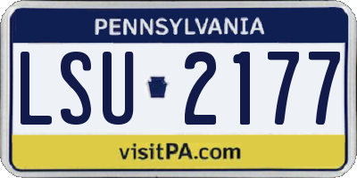 PA license plate LSU2177