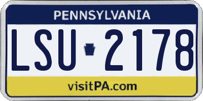 PA license plate LSU2178