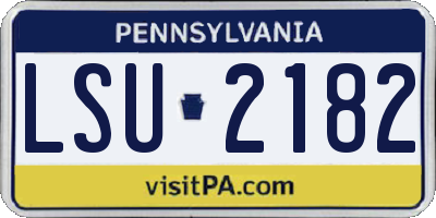 PA license plate LSU2182