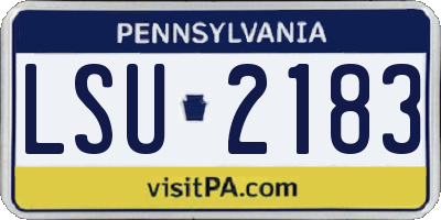 PA license plate LSU2183