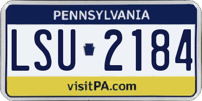 PA license plate LSU2184
