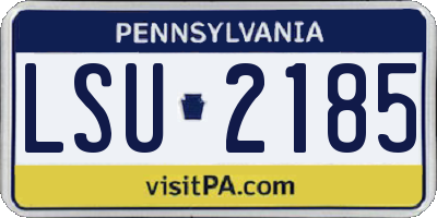 PA license plate LSU2185