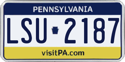 PA license plate LSU2187