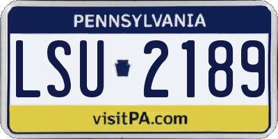 PA license plate LSU2189