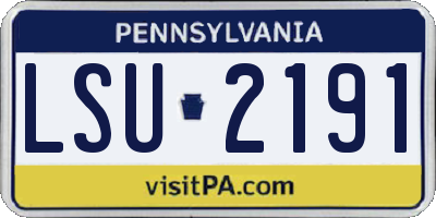 PA license plate LSU2191