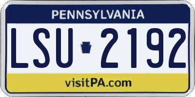 PA license plate LSU2192