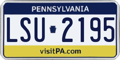 PA license plate LSU2195
