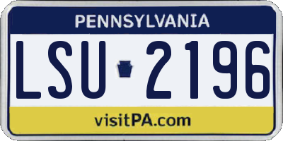 PA license plate LSU2196