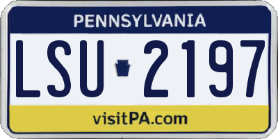 PA license plate LSU2197