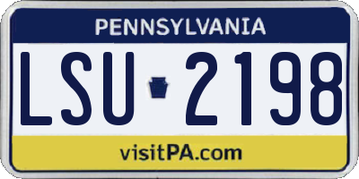 PA license plate LSU2198