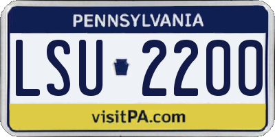 PA license plate LSU2200
