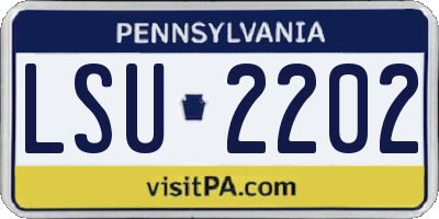 PA license plate LSU2202