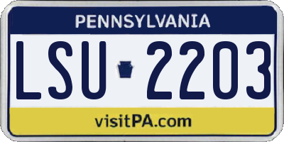 PA license plate LSU2203
