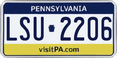 PA license plate LSU2206