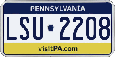 PA license plate LSU2208