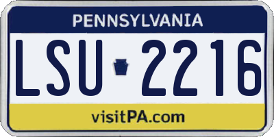 PA license plate LSU2216