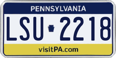 PA license plate LSU2218