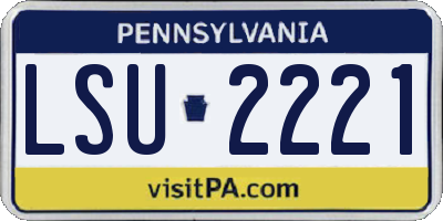 PA license plate LSU2221
