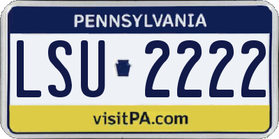 PA license plate LSU2222
