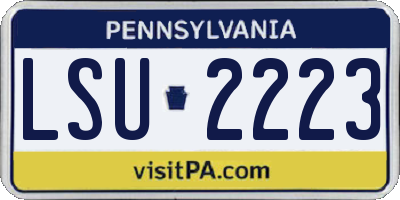 PA license plate LSU2223