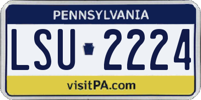 PA license plate LSU2224