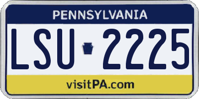 PA license plate LSU2225