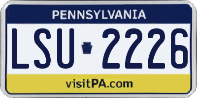 PA license plate LSU2226