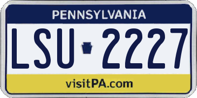 PA license plate LSU2227