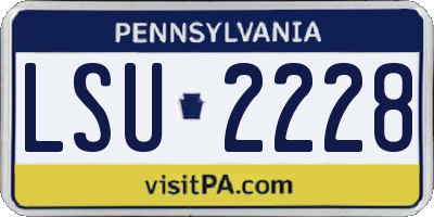 PA license plate LSU2228